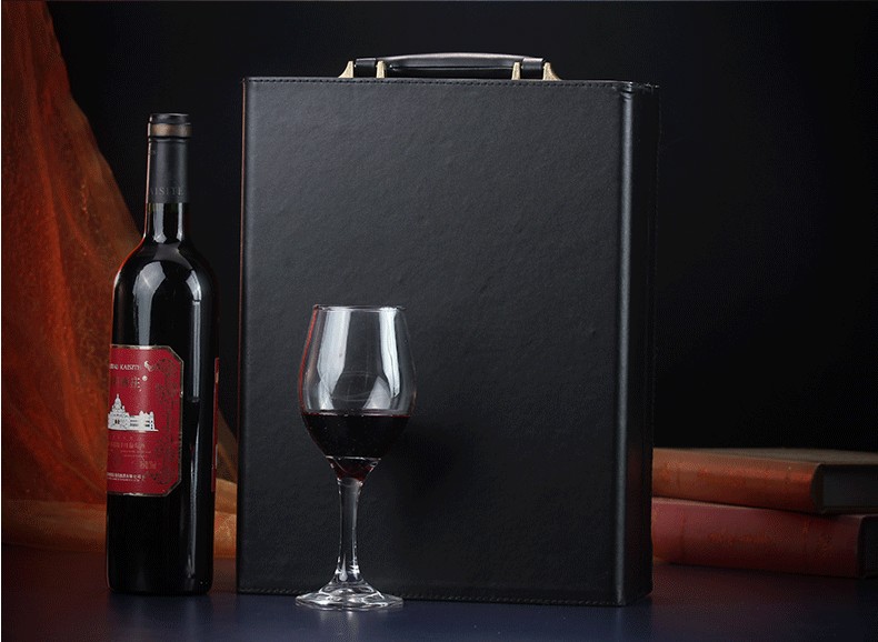 双支装皮质红酒盒-宏仕达包装定制热线4000-899-229