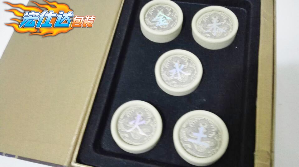 茶叶盒包装配金木水火土圆罐-宏仕达包装