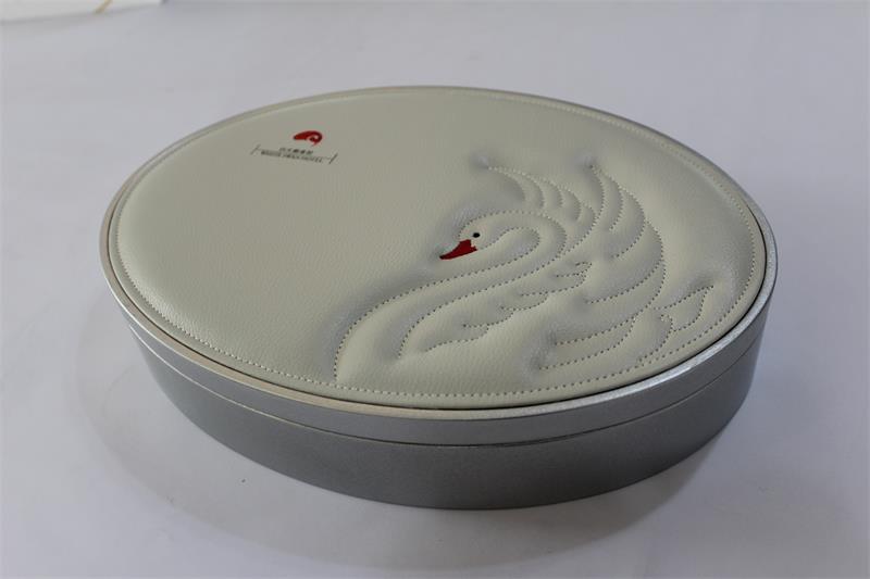 椭圆形皮质月饼盒