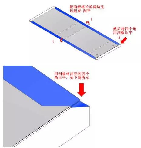 面纸与灰板贴牢