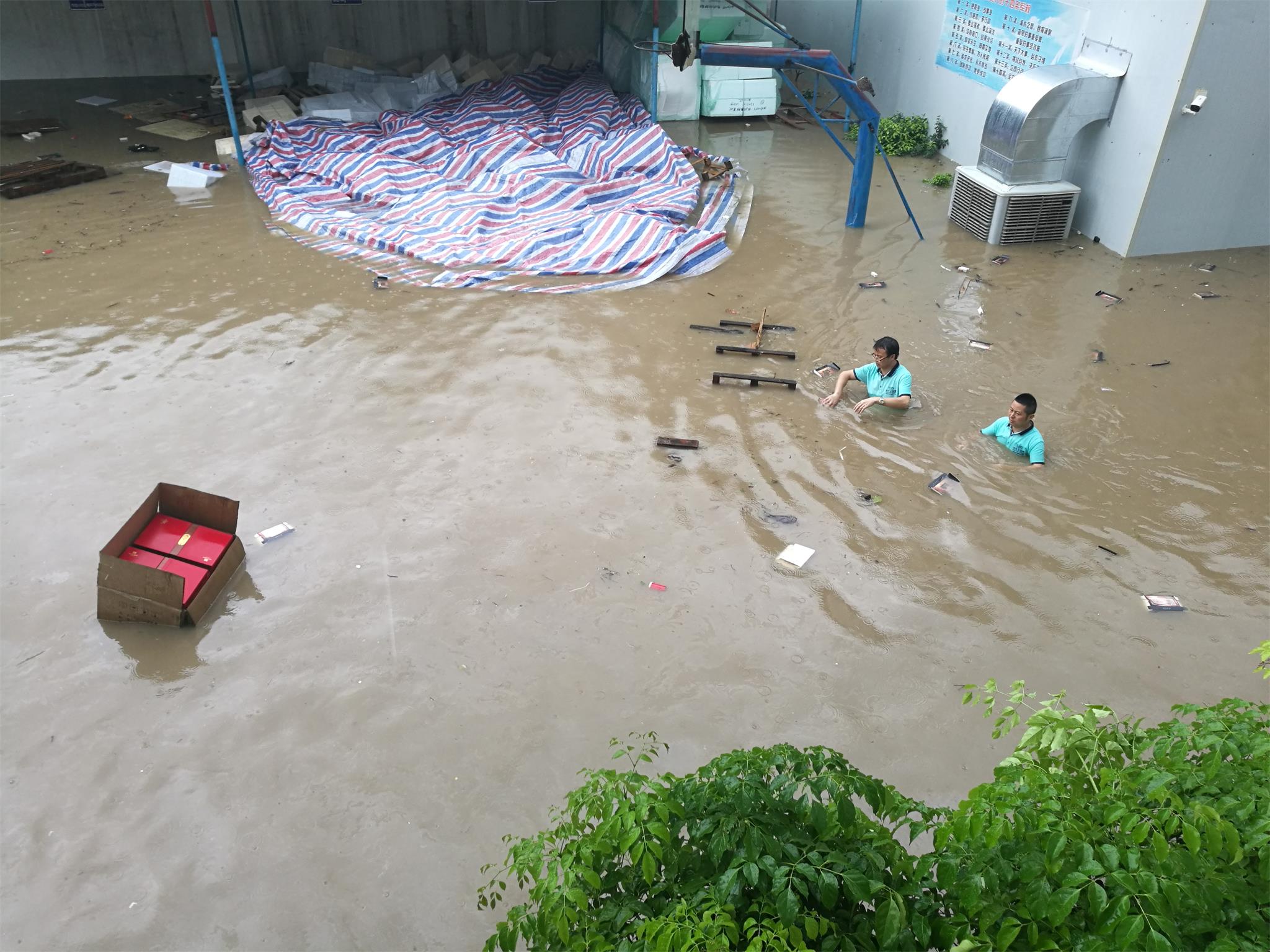 6.8艾云尼暴雨袭击，宏仕达包装遭水淹1.17米